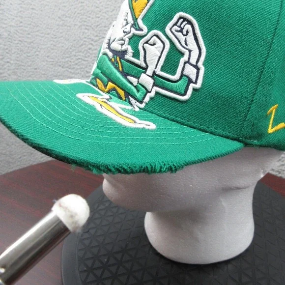 Notre Dame Fighting Irish Snapback Cap Hat Green Zephyr Big Logo Bill University